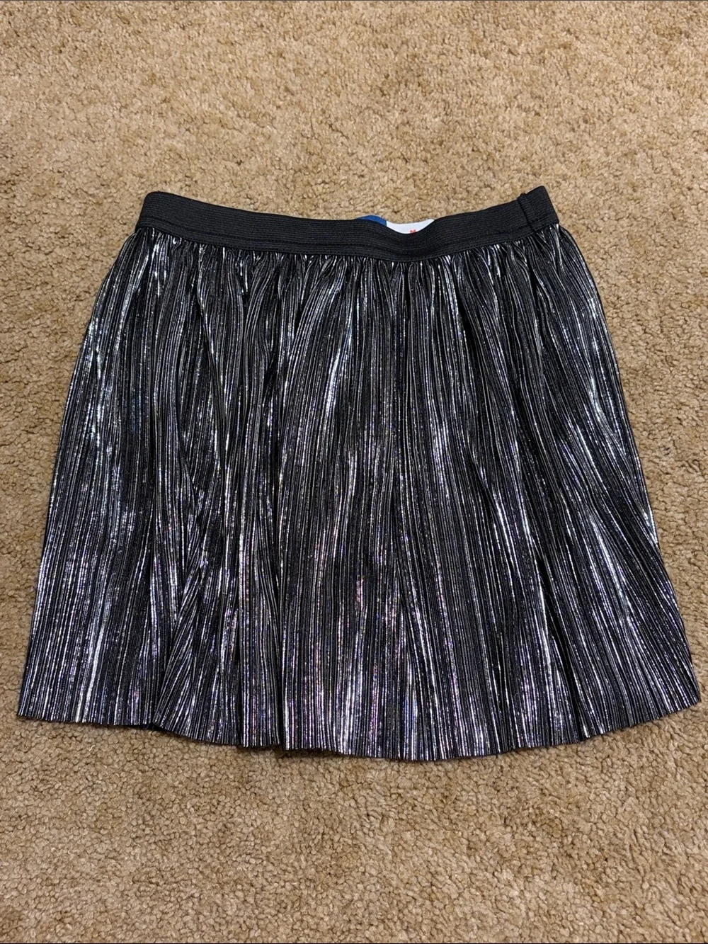 Old Navy Metallic Pleated Black Skirt